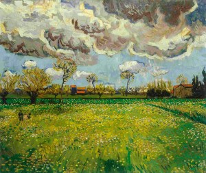landscape under a stormy sky