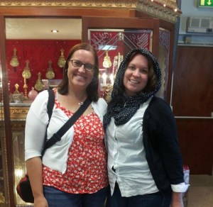 brekke and me in mehfil e abbas (yeah, i'm not covering my head because i'm a jerk like that)