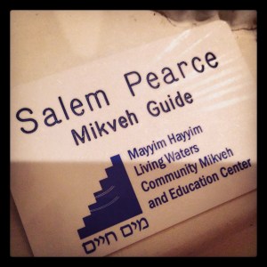 mayyim hayyim nametag; photo by salem pearce via instagram