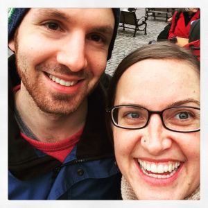 My friend and classmate Ben and I at the "Fight for 15" rally in downtown Boston. photo by salem pearce (via instagram)